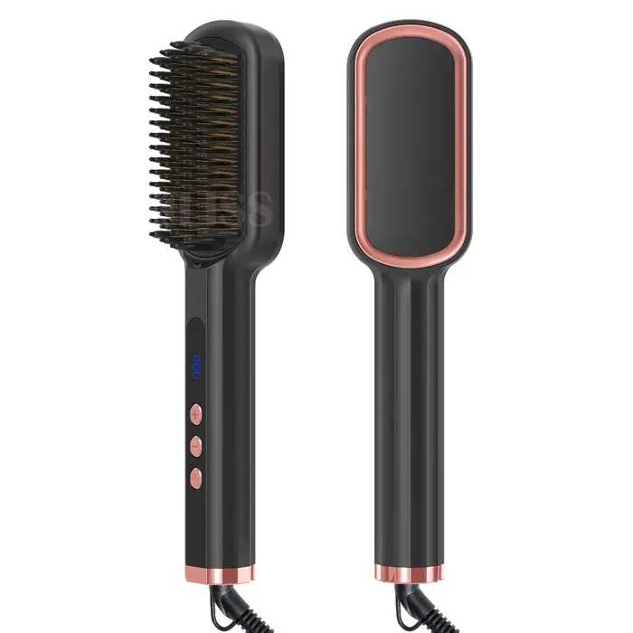 Brosse lissante pour cheveux 3 en 1 lcd écran - TepidBee - 10 niveaux de réglage utilisation humide sèche lisseur barbe homme peig