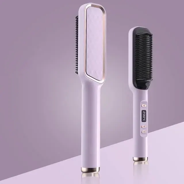 Brosse Lissante Pour Cheveux Fer à Lisser Avec Peigne IntéGré 2 Minutes PTC Chauffage 30 RéGlages De TempéRature Anti-BrûLure