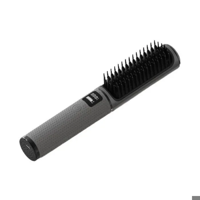 Brosse lissante pour cheveux sans fil 35w 5000mAh portable 4 réglages de température avec affichage numérique lisseur c