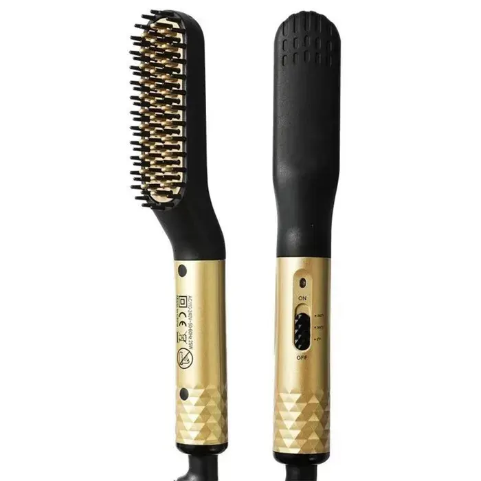Brosse lissante pour cheveux - TepidBee - 3 en 1 2 niveaux de température humide et sèche lisseur barbe pour hommes et femmes peig