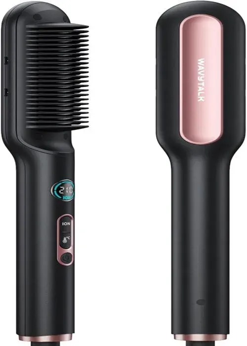 Brosse Lissante Pour CheveuxFer À Lisser Ionique Et Brosse À Cheveux 2 En 1Lisseur Brosse En Céramique Anti-Brûlure Avec Afficha