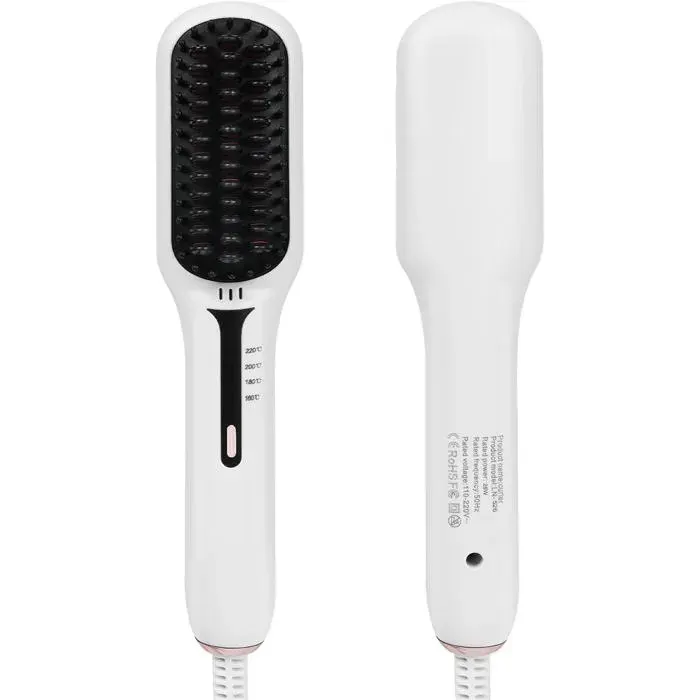Brosse Lissante pour CheveuxLisseur de Cheveux à Ions Négatifs4 Températures RéglablesPortable Lisseur Cheveux Céramique pour la