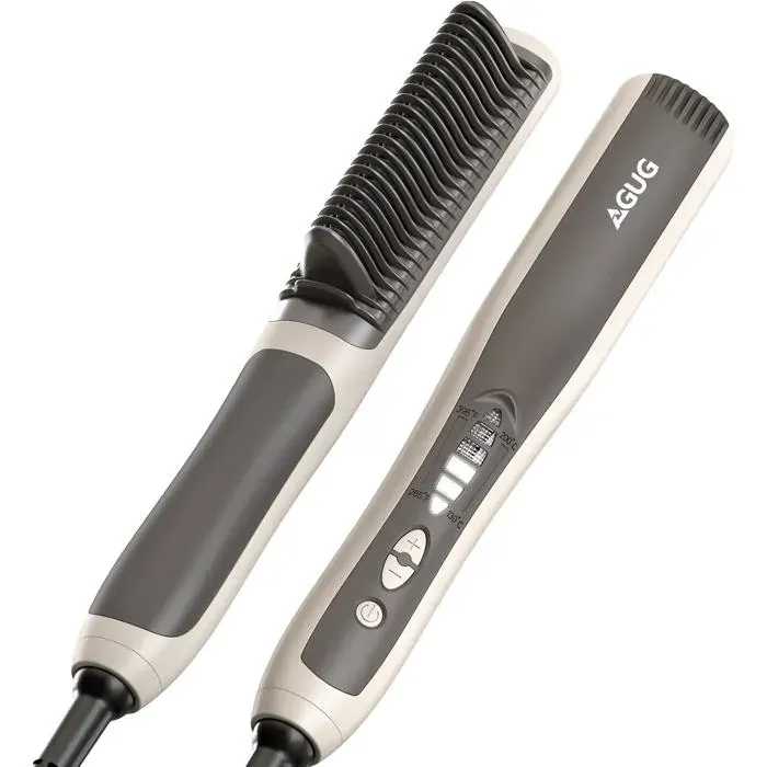Brosse Lissante Pour CheveuxPeigne Chauffant PTCChauffage Rapide 30S6 Températures 130-200°CLégère Et Portable