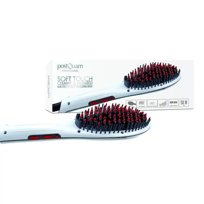 Brosse lissante professionnelle - POSTQUAM - Céramique - Infrarouge - 230°C - Design ergonomique