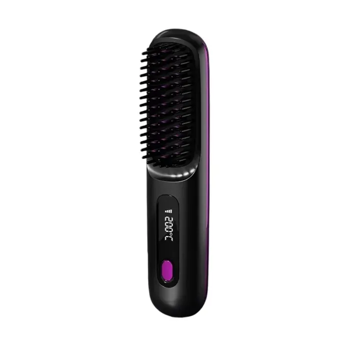 Brosse lissante sans fil écran LED 3 températures céramique MCH cheveux courts voyage .
