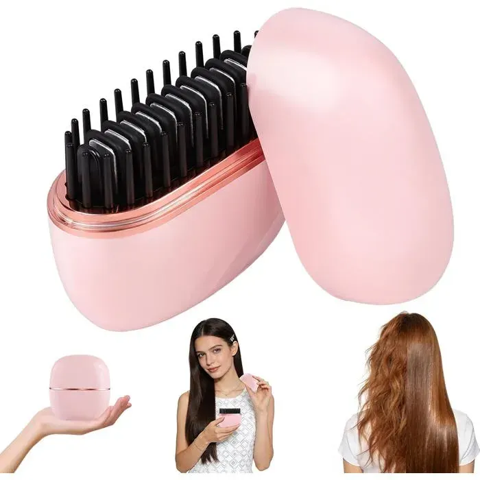 Brosse lissante sans fil - ESTAMPILLE - Mini - 2 en 1 lisseur et boucleur - 3 réglages de température