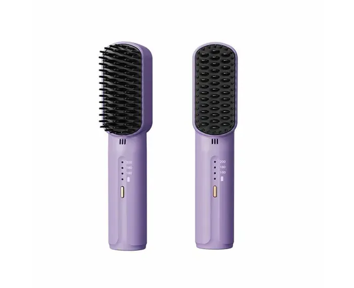 Brosse lissante sans fil peigne lissant pour femmes charge USB chauffage rapide brosse de voyage pour cheveux longs et court