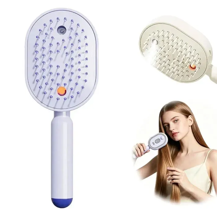 Brosse lissante vapeur sans fil 2-en-1 rechargeable anti-frisottis Cuneary