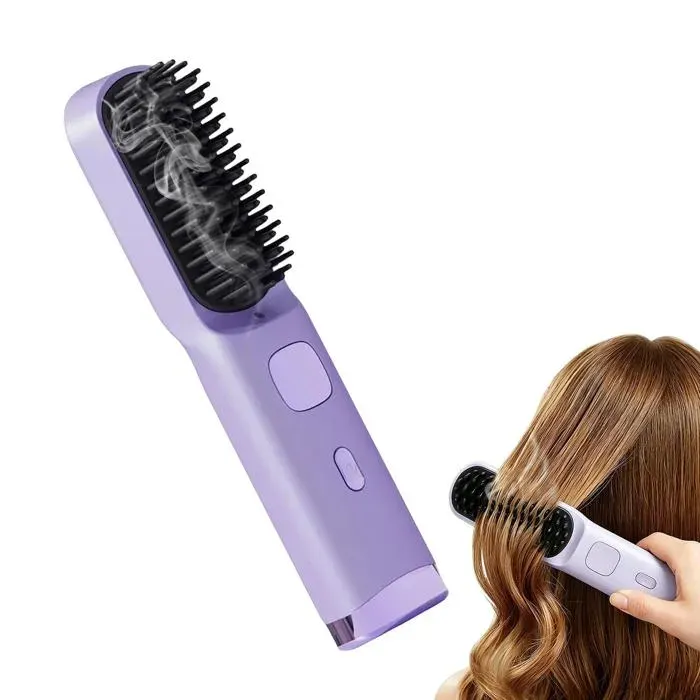 Brosse lisseuse sans fil 4000mAh 4 températures rechargeable femmes/filles/salon/voyage Cuneary
