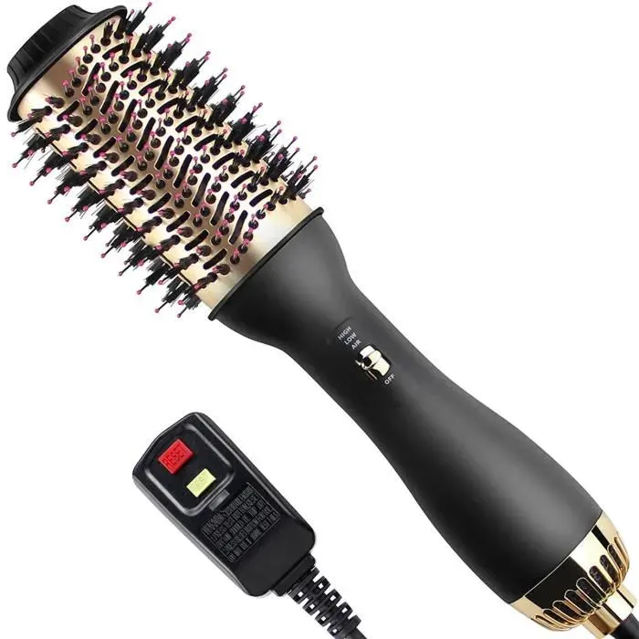 Brosse sèche - BROSSE SOUFFLANTE - 3 en 1 - Séchage rapide - Couleur or - Mixte