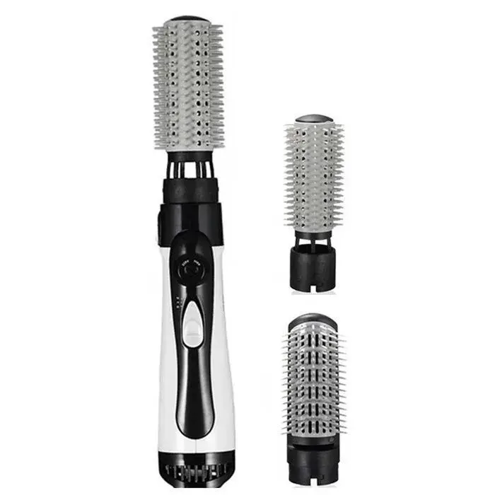 Brosse Sèche-Cheveux 3 en 1 – Rotation Auto 2 Brosses Détachables – Coiffage Pro Rapide – ABS Léger – Blanc Multi BROSSE SOUFFLANTE