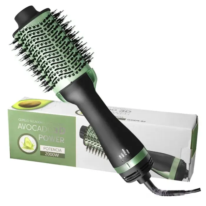 Brosse soufflante 1000w 220v fer à friser avec 3 - TepidBee - niveaux de réglage pour sécher lisser boucler multifonction rouleaux — coloris Verte