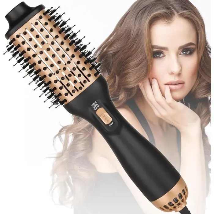Brosse Soufflante 3 en 1 Brosse à Air Chaud Professionnelle Volumisante en Une étape pour Sèche-cheveux Ionique 1000 W pour Lisser