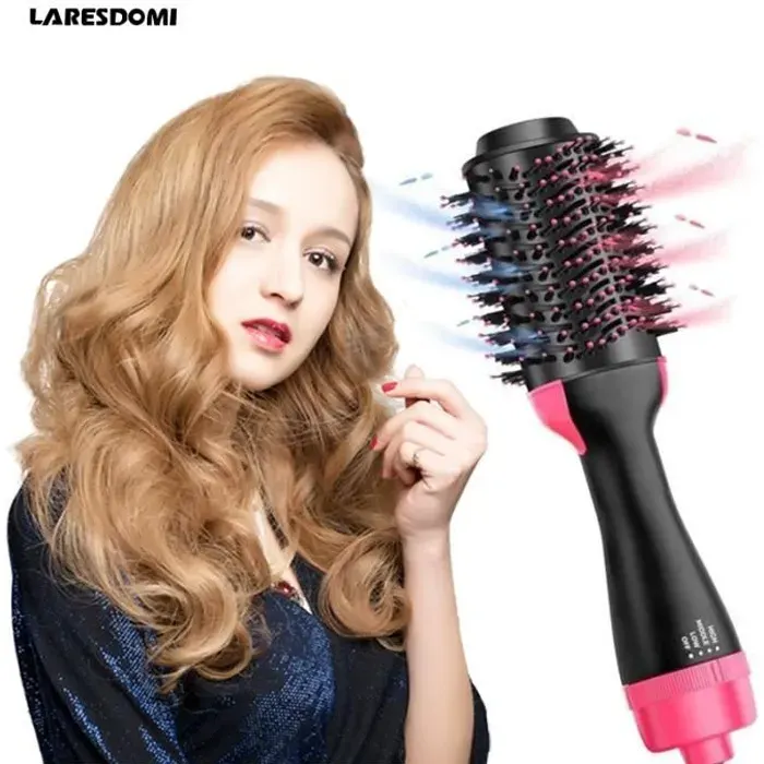 Brosse soufflante 3-en-1 LARESDOMI 1000W — rotative lissante et chauffante 3 vitesses cordon 2 m