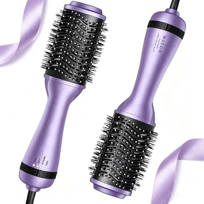 Brosse Soufflante 3 en 1 - Sèche Lisse et Volume Parfaitement - 3 Réglages Professionnels- Taro Violet