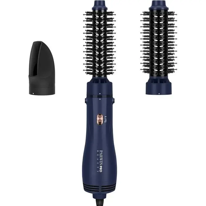 Brosse Soufflante 3 En 1Sèche-CheveuxVolume RapideBouclesLissage3 TempératuresCéramiqueSoin Ionique1100 WattsBleu