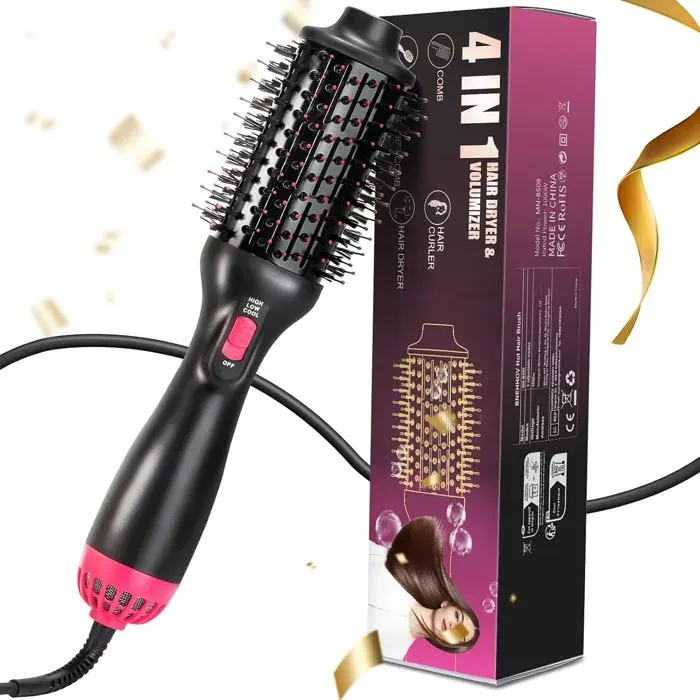 Brosse Soufflante 4 En 1 - BNEHHOV - 1000 W - 3 Températures - Poignée Confortable - Multifonctionnelle