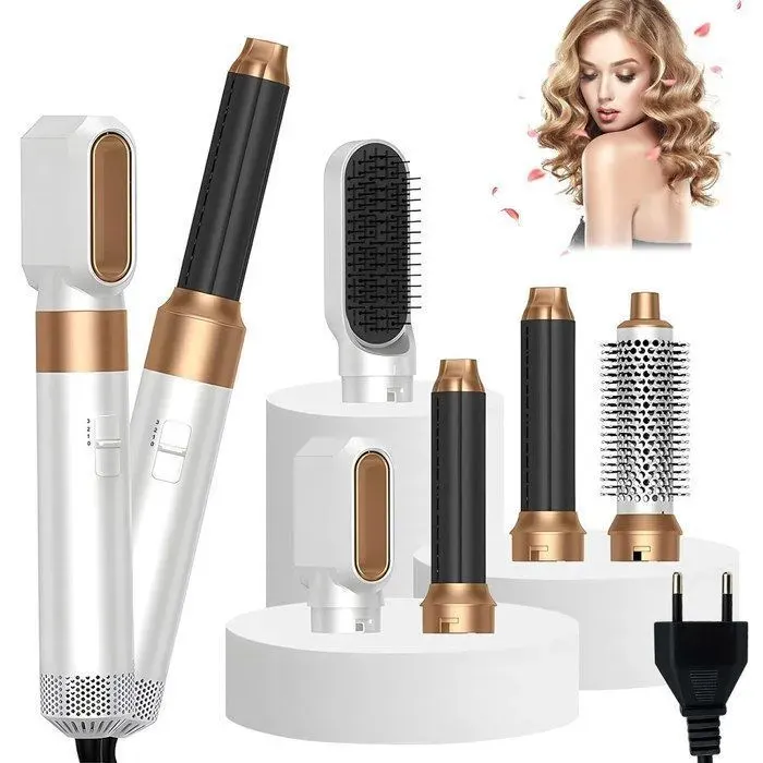 Brosse Soufflante 5 en 1 - Air Styler 110000 RPM - Ions Négatifs - 1000W - 3 Températures - Brosse Lissante Seche Cheveux