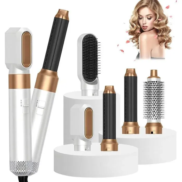 Brosse Soufflante 5 en 1 - Air Styler Rotatif - Ions Négatifs - 1000W - 3 Températures multicolore BROSSE SOUFFLANTE