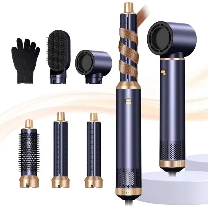 Brosse soufflante 5 en 1 ionique -ACELIFE - Pour lisser boucler et sécher - Cadeau parfait