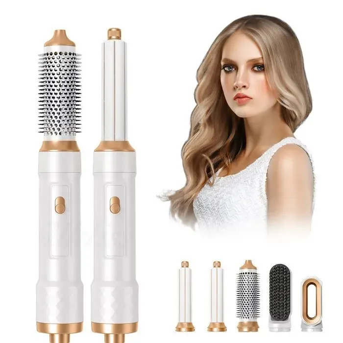 Brosse Soufflante 5 en 1 Ionique Sèche Cheveux Brosse Chauffante Brushing Boucleur a Cheveux Peigne Chauffant Lisseur Cheveux