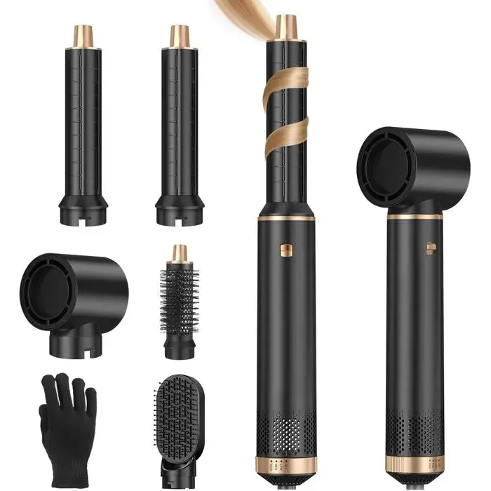 Brosse Soufflante 5 en 1Air Brush Sèche-Cheveux Multifonction Avec 3 TempAir Chaud Hair Styler pour Femme Sécher Boucler Lisser