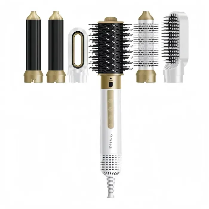 Brosse soufflante 6 en 1 - Fenvox - 2 boucleurs auto wrap brosse plate brosse ovale concentrateur diffuseur sans dommagethermique
