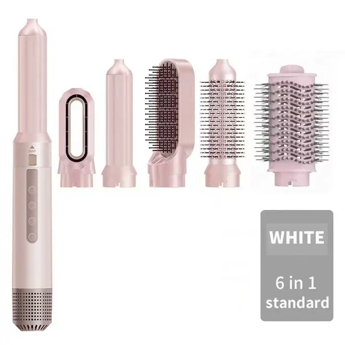 Brosse soufflante 6 en 1 sèche-cheveux multifonction ionique boucleur lisseur volumateur coiffage rapide cheveux
