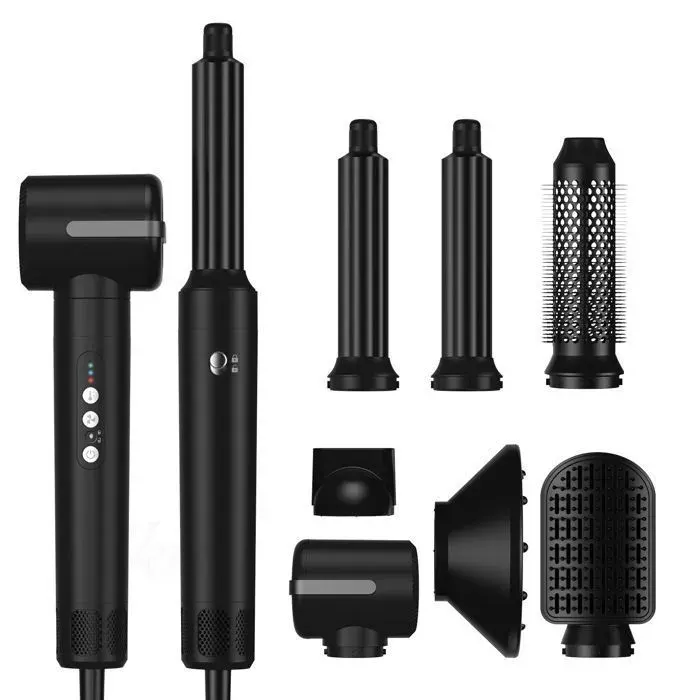 Brosse Soufflante ACELIFE 7-en-1Sèche-cheveuxpour sécherBrosse Coiffante ChauffantePour LisserBouclerNoir
