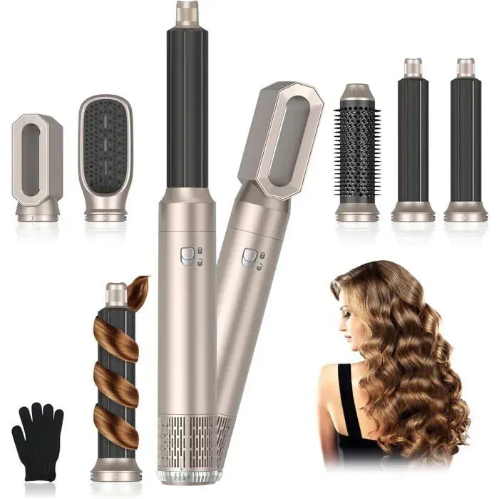 Brosse Soufflante Air Styler Set Seche Cheveux 1000W Hair Styler 3 Températures pour Sécher Brosse Coiffante Chauffante ODIPIE