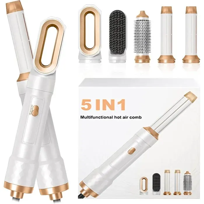 Brosse Soufflante Airbrush 5 en 1 Air Styler Seche Cheveux Mulit Air Brush SetBlanc Hair Boucleur à Cheveux Automatique 3