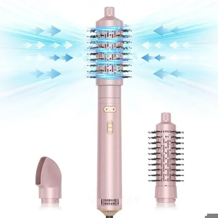 Brosse soufflante - ATELIX - 850W Fer à friser à air chaud et froid sèche-cheveux grandes vagues boucleur Deux largeurs de peigne