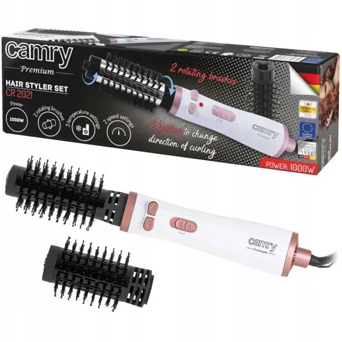Brosse soufflante - Camry - CR2021 - 1200W 2 brosses rotatives réglage température froid coiffage