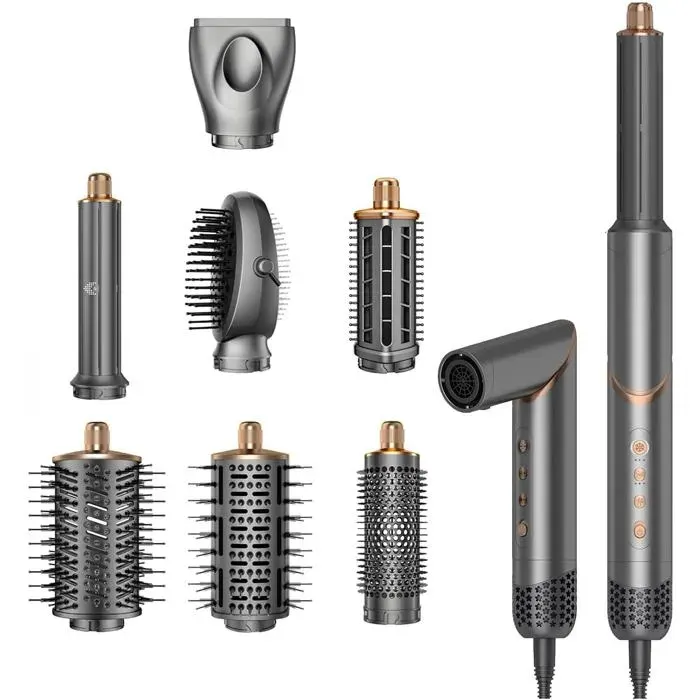 Brosse soufflante - DRYHSIP - Air Styler 8 en 1 - 3 réglages - Diffuseur & boucleur - Bouton air froid