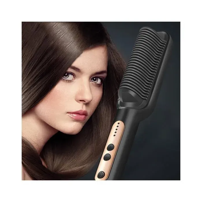 Brosse soufflante électrique en acier inoxydable - XUJIASHOP - Noir - Pour sécher lisser et mettre en forme les cheveux