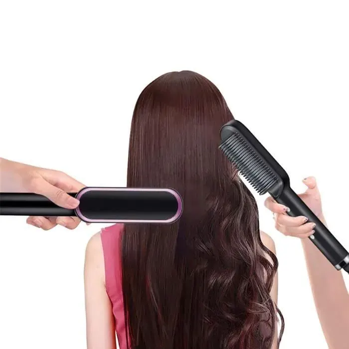 Brosse Soufflante - EMS - Lisseur avec Peigne Intégré - Noir - Ioniseur dair