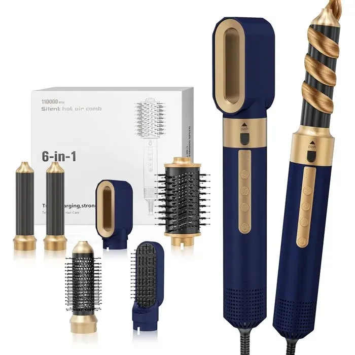 Brosse Soufflante - ETHNICS ORIGINS - 6 En 1 - 1350W - 3 Températures - Technologie Ionique