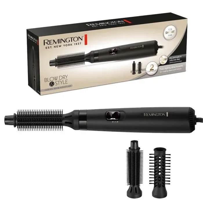 Brosse Soufflante [Idéale Cheveux Courts] Blow Dry & Style (400W Température variable 2 brosses rondes 19 et 25mm Cordon Rotati