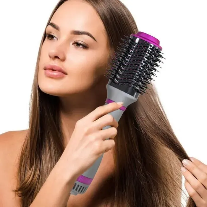 Brosse Soufflante - KINSEIBEAUTY - 2 en 1 - 1200 W - 3 vitesses - Tête remplaçable
