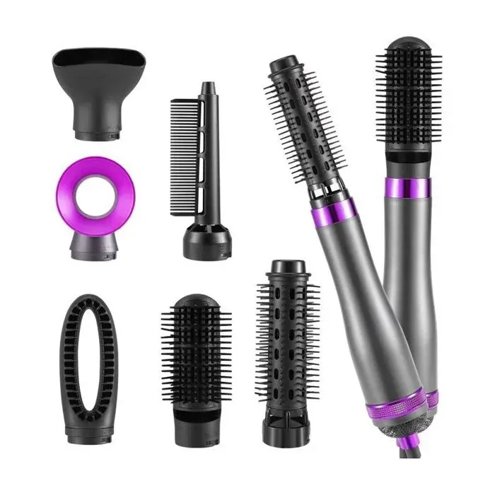 Brosse soufflante lissante 6 en 1 - Séchage et coiffage simultanés Réduction des frisottis - Coiffure domicile - Multifonction
