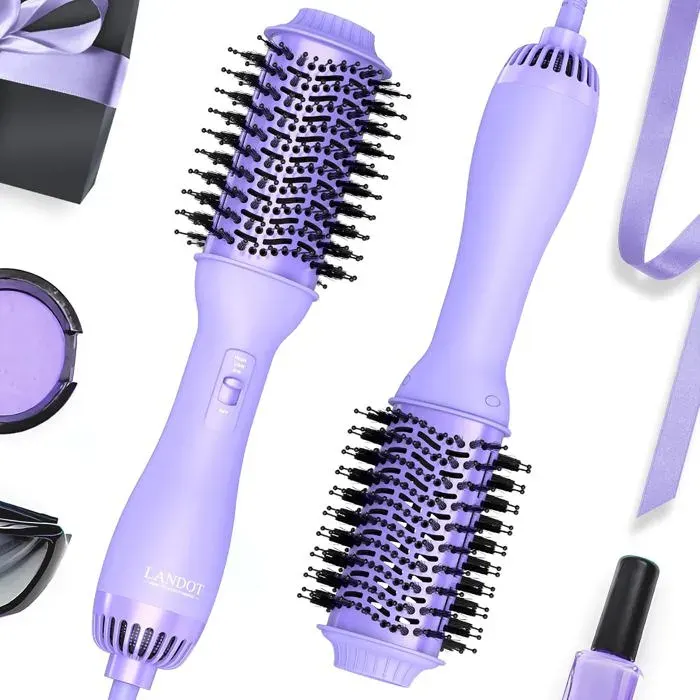Brosse Soufflante One-Step Sèche-Cheveux Volumisant:Salon Brosse Cheveux Brushing 6cmChauffante Brosse Coiffante pour Sécher Lisser