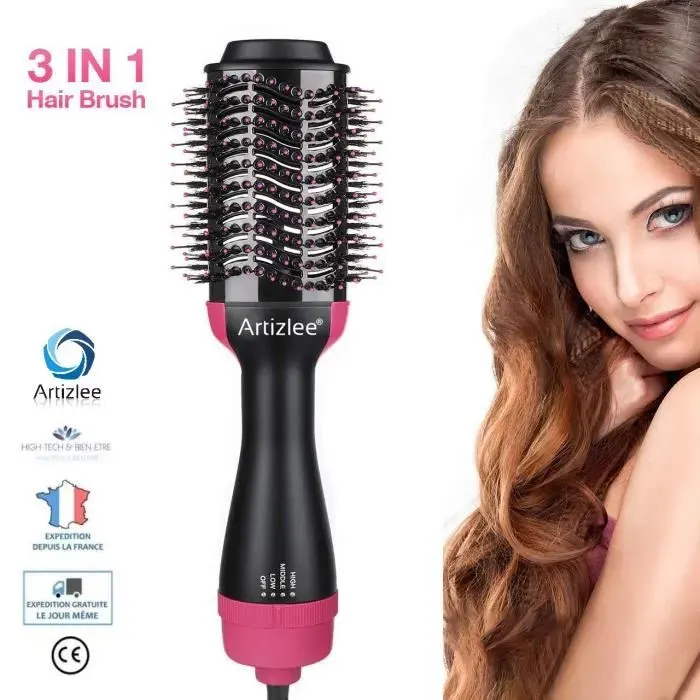 Brosse Soufflante Rotative ARTIZLEE Brosse Lissante Chauffante Electrique Multifonctionnels Sèche-Cheveux 3 en 1
