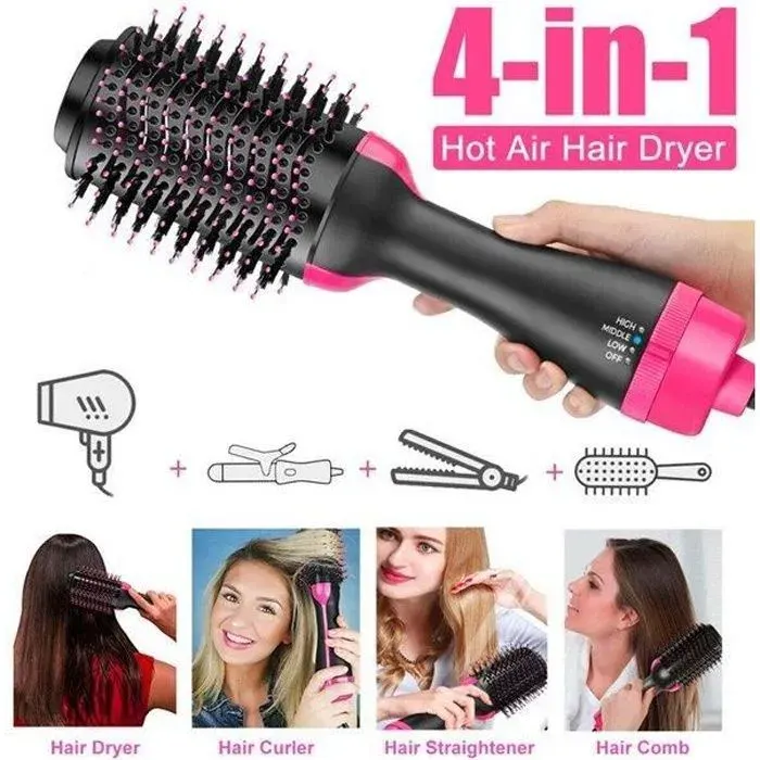 Brosse Soufflante Rotative - VINSIC - Sèche-Cheveux 3 en 1 - Fonction ionique - Revêtement en céramique - Rose-keeper