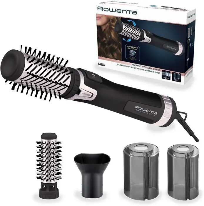 Brosse Soufflante Rotative - ZIG-ZAG TERRITOIRES - Activ Volume&Shine - 1000 W - 2 Brosses - Concentrateur