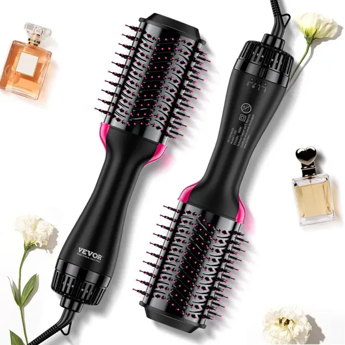 Brosse Soufflante Sèche-cheveux Ionique 4 en 1-VEVOR -3 Réglages de Chaleur Brosse de Coiffage à Air Chaud Pro-pour Lisser Sécher