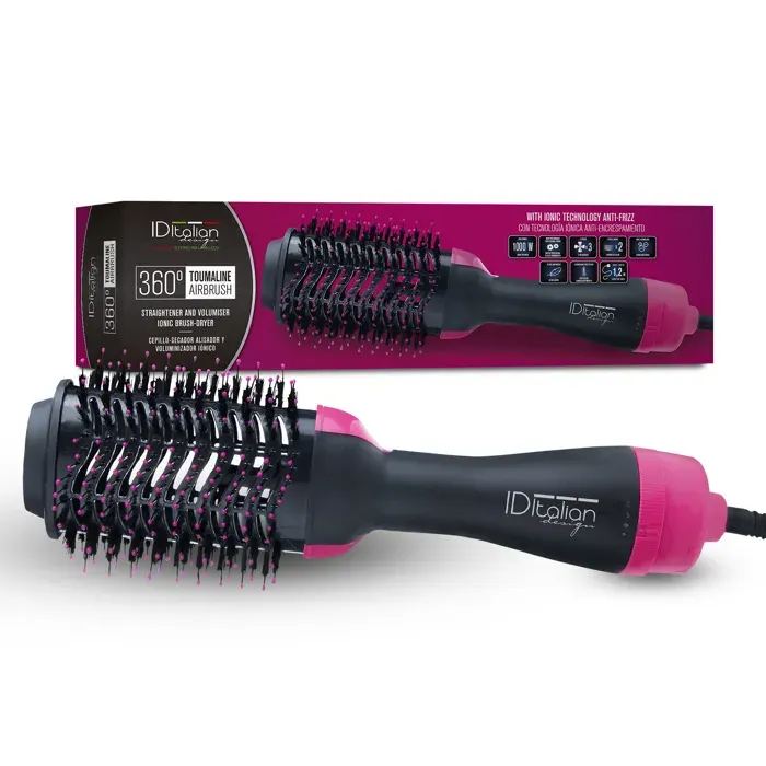 Brosse soufflante - Tourmaline Airbrush - Italian Design - 1100W - 2 vitesses - Ionisation