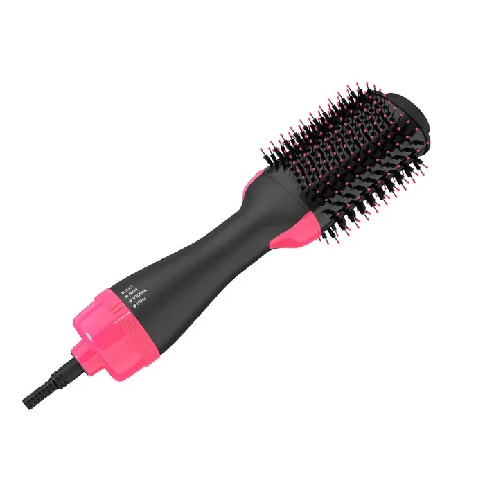 Brosse Soufflante4 en 1 Ions Négatifs One-Step Chauffante Sèche-Cheveux avec 3 Températures1000W (rose)