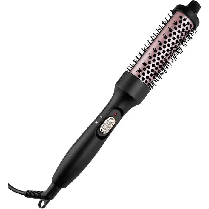 Brosse thermique céramique - ESTAMPILLE - Tourmaline - Chauffage rapide 30 s - Boucles lâches - Pour sécher et lisser