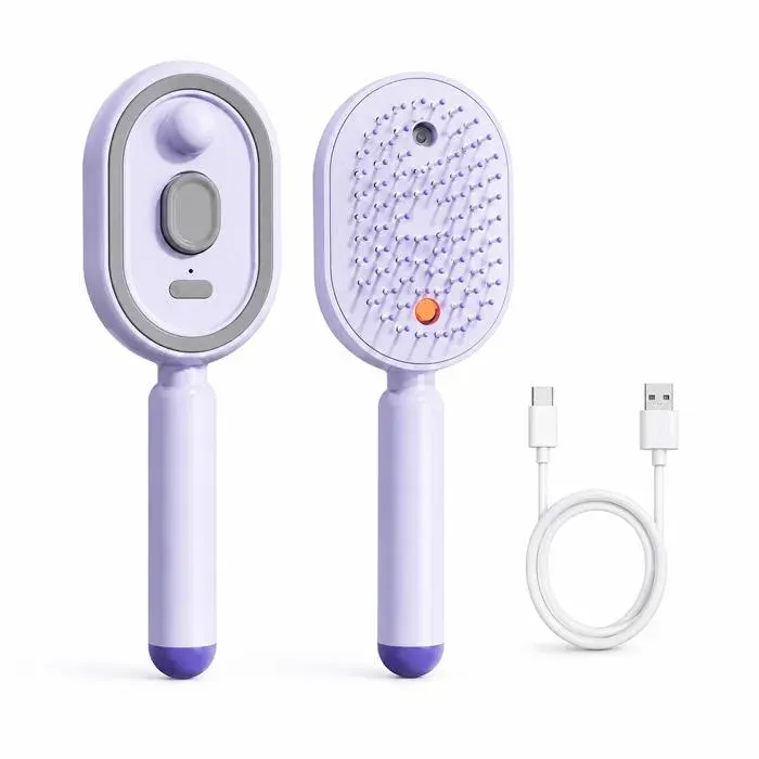 Brosse Vapeur Lissante GAUTHIER FRANCE 3 En 1 Sans Fil USB C 217 Cm Réservoir 10 Ml Cheveux Voyage Violet Sans Chauffe