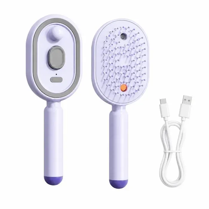 Brosse vapeur lissante GAUTHIER FRANCE 3 en 1 sans fil USB C réservoir 10 ml 217 cm anti frisottis violet Sans Chauffe
